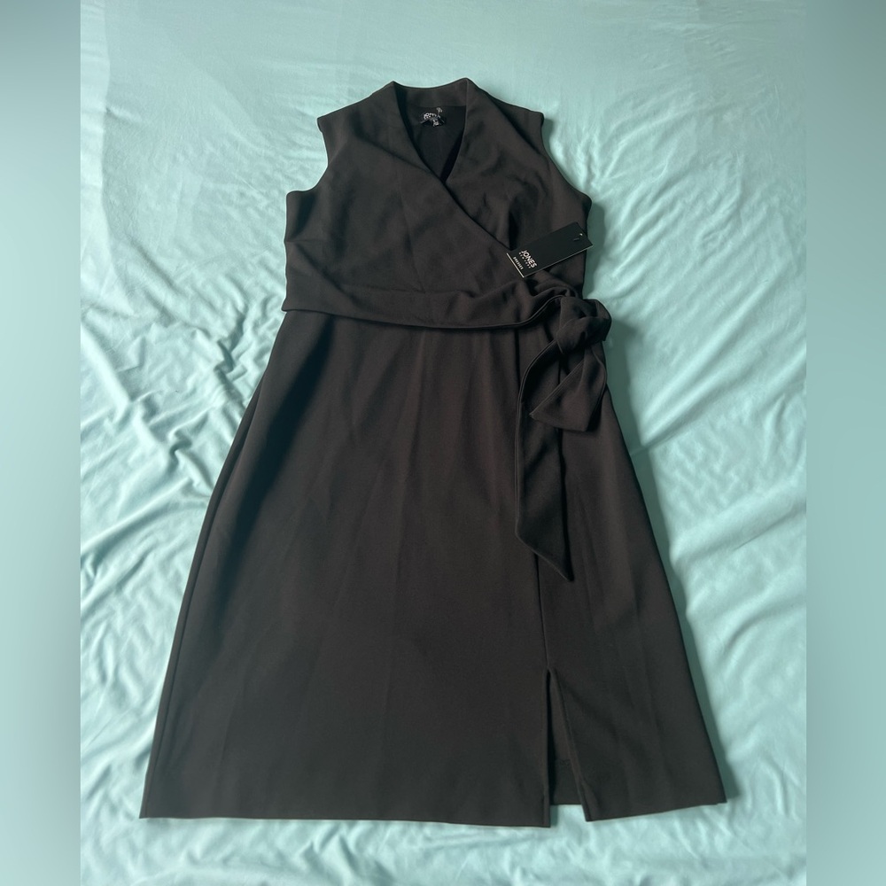 NWT Jones New York Elegant Black Wrap Dress